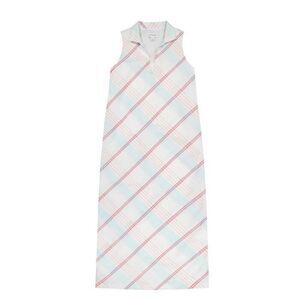 Petit Peony Kate Caftan Women's Plaid Collared Sleeveless Dress Multicolor Large